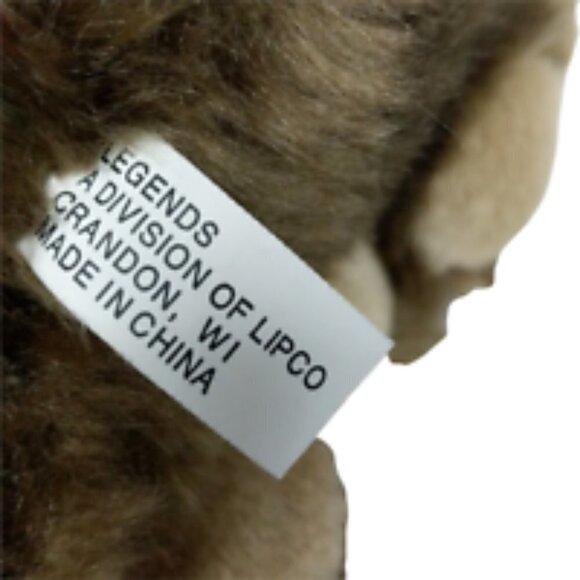 Legends Lipco Brown Bear Plush Zoo Stuffed Animal 9.5" - Picture 5 of 5